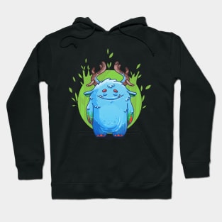 Cute Burly Friendly Monster in Forest Hoodie